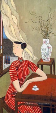 Chinoise œuvres - Hu yongkai chinois dame 3